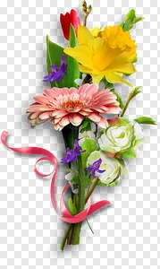 multicolored flower bouquet, Cut flowers Floristry Flower bouquet, easter flowers, flower Arranging, artificial Flower, flower png PNG image