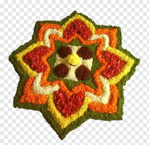 multicolored flower decor, Onam Rangoli Holi Festival Kolam, every festival is twice as dear, holidays, diwali png PNG image
