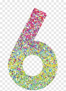 multicolored number-6 illustration, Typography Art, art word 6, text, writing System, happy Birthday Vector Images png PNG image