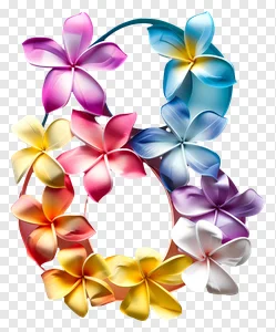 Colorful Floral Number Eight Decoration png PNG image