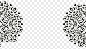 Ornate Vintage Mandala Design and Decorative Border PNG Cutout PNG image