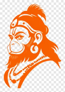 Hanuman - Hanuman Illustration in Orange png preview