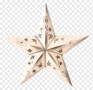 Vintage Paper Star PNG - Decorative 5-Point Starburst PNG image