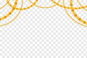 Free PNG: Golden Beaded Garland & Vertical Stripes Decorative Top Border | Elegant Gold & Yellow Header Design for Celebrations preview