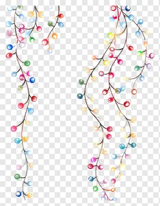 Vibrant Colorful Decorative Berry Lights Garland PNG - Free Download for Festive & Creative Projects | Transparent Background PNG image