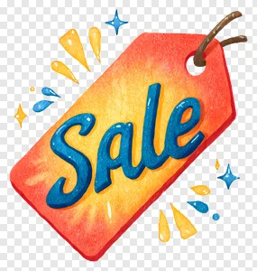 Free Sale Tag PNG - Watercolor Discount Label PNG image