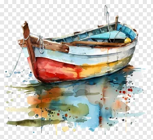 Watercolor Boat PNG - Vintage Fishing Vessel Illustration PNG image — free transparent PNG download