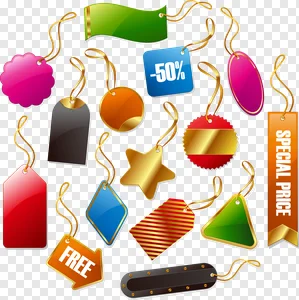 Colorful Glossy Price Tags, Sale Labels & Special Offer Badges PNG Pack | Free Download PNG image