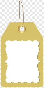 Free Elegant Blank Gold & Brown Decorative Tag PNG with Ribbon & Ornate Scalloped Frame – Perfect for Gifts, Labels, Sales & Crafts PNG image