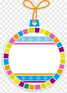 Vibrant Snowflake Tag PNG - Free Colorful Geometric Frame with Rope Tie & Festive Design Elements PNG image