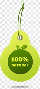 100% Natural Green Organic Product Tag PNG – Free Eco-Friendly Label Download PNG image