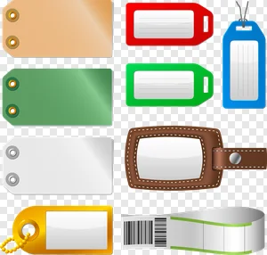 Diverse Collection of Blank Tags & Labels PNG - Price, Luggage, ID, Barcode & Wristband Designs PNG image — free transparent PNG download
