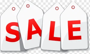 Eye-Catching Red SALE Tags PNG - Free Download for Promotions, Discounts & Marketing Campaigns | Transparent Background PNG image
