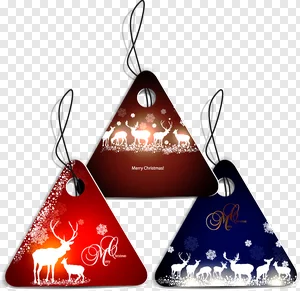 Free Christmas Gift Tags PNG | Reindeer & Snowflakes Holiday Labels Download PNG image