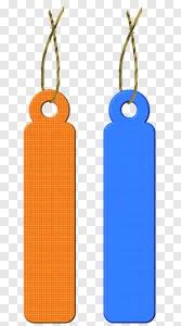 Free Orange & Blue Blank Tags PNG with String | Customizable Price Labels & Promotional Banners PNG image