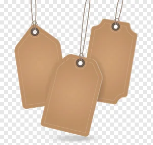 Free PNG: 3 Brown Kraft Paper Hanging Tags | Blank Rustic Price Labels with String PNG image