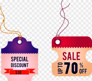 Free PNG: Special Discount & Sale Price Tags | Up To 70% Off Labels & Promotional Banners PNG image