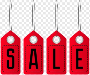 Free Red SALE Tags PNG Vector - Eye-Catching Discount & Promotion Labels for Digital Marketing & E-commerce PNG image