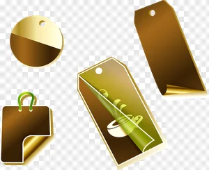 Golden Brown Tags & Labels PNG Collection: Sale, Price, Gift Elements & Shopping Bag Vector PNG image
