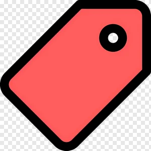 Coral Red Price Tag PNG Icon - Free Flat Sales Label & Discount Symbol with Transparent Background PNG image