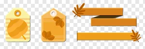 Free Autumn Fall Leaves Tags & Banners PNG Vector Pack - Seasonal Design Elements PNG image