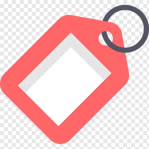 Free Price Tag Icon PNG | Coral Red Shopping Label | Sale & Discount Vector Graphic PNG image