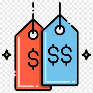 Free Price Tags PNG Icon: Red & Blue Dollar Signs for Shopping, Sales & E-commerce Marketing PNG image