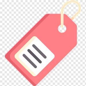 Pink Price Tag PNG Icon - Free Vector Style Product Label for Sales, Shopping & E-commerce Designs | Download Now! PNG image