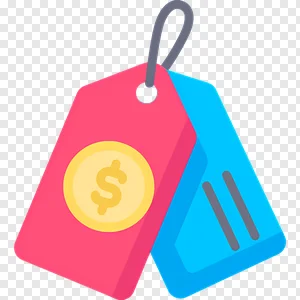 Vibrant Price Tags with Dollar Sign PNG Icon - Free Download for Sales & E-commerce PNG image
