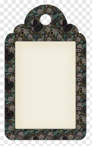 Elegant Paisley Floral Decorative Tag PNG | Free Vintage Style Label Template with Blank Frame for Gifts & Crafts PNG image