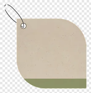 Blank Rustic Beige & Green Product Tag PNG - Free Textured Price Label with String for Eco-Friendly Branding & Sales PNG image