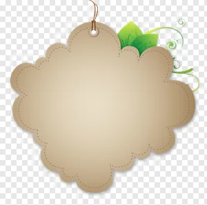 Free Floral Tag PNG - Decorative Blank Label for Design PNG image