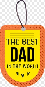 Best Dad In The World Gift Tag PNG for Father's Day | Free Printable Label Design PNG image