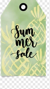 Free Summer Sale Tag PNG - Pineapple & Watercolor Design PNG image