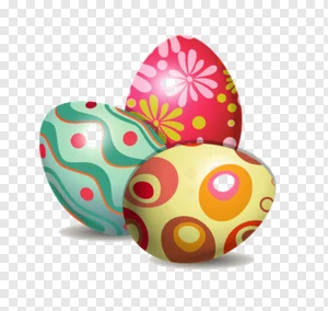 Colorful Decorated Easter Eggs PNG - Festive Spring Holiday Clip Art & Graphics Free Download PNG image