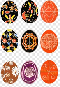 Vintage Easter Eggs PNG - Colorful Decorative Designs PNG image