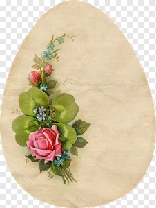 Vintage Floral Corner PNG - Rose & Forget-Me-Not Bouquet PNG image