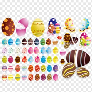 Vibrant Easter Eggs PNG Collection: Colorful Decorative & Cracked Eggs Free Download PNG image