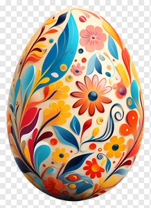 Floral Easter Egg PNG - Colorful Spring Decoration PNG image — free transparent PNG download