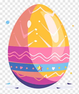 Vibrant Decorated Easter Egg PNG – Colorful Holiday Clipart Free Download PNG image
