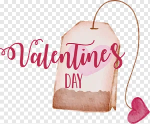 Free Valentine's Day Tag PNG - Watercolor Heart Design PNG image
