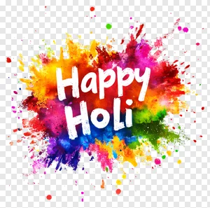 Happy Holi Colorful Powder Explosion PNG | Vibrant Indian Festival of Colors Background PNG image