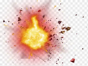 Explosion Effect PNG - Fiery Blast & Shattered Debris preview