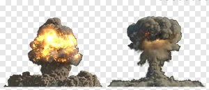 Free PNG: Dynamic Mushroom Cloud Explosions – Fiery Blast & Intense Smoke Effects with Transparent Background preview