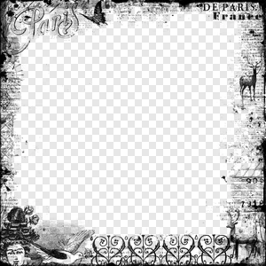 Ornate Vintage Frame PNG - Black & Gold Decorative Border PNG image
