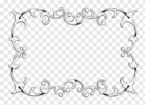 Vintage Floral Frame PNG - Elegant Scrollwork Border PNG image