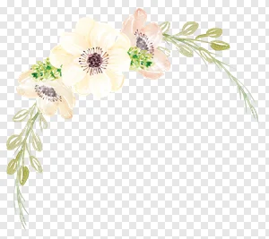 Watercolor Floral Corner Arrangement PNG - Free Download PNG image