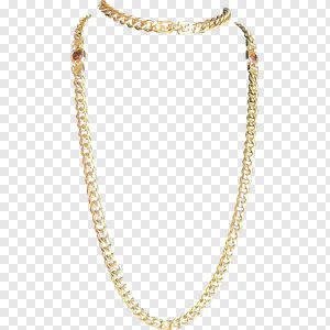 Elegant Vintage Gold Chain Necklace with Decorative Embellishments PNG Image PNG image