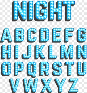 Neon Marquee Alphabet Letters PNG - Vintage Cinema Light Up Font PNG image