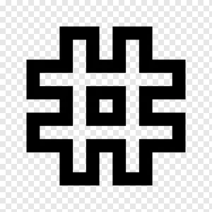 Minimalist Black Hashtag Symbol PNG Icon - Transparent Background Graphic PNG image